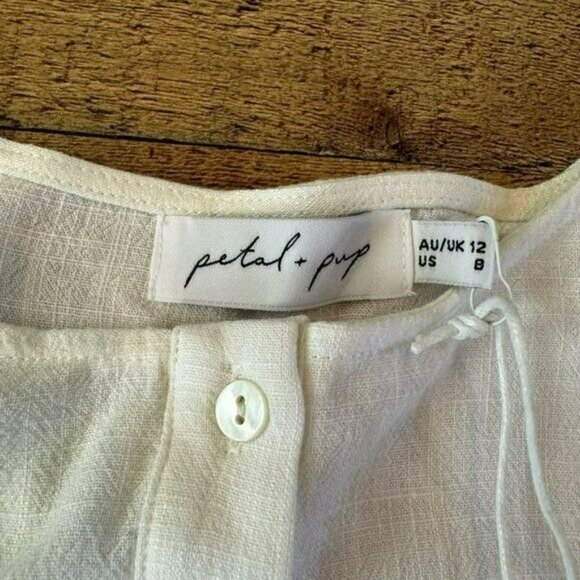 Petal & Pup white button front tunic top women's 8 - Picture 6 of 7